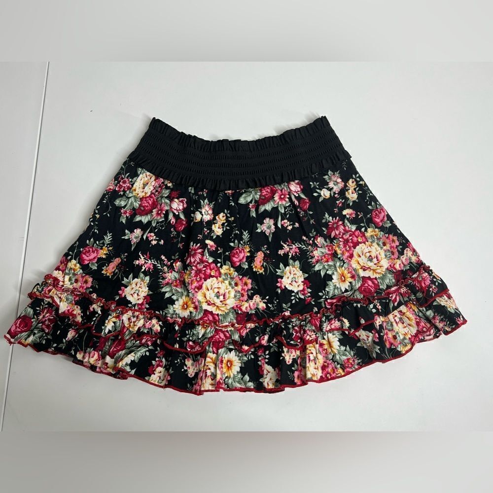 Rachael & Chloe Ruffle Junior Skirt Size M Floral Print